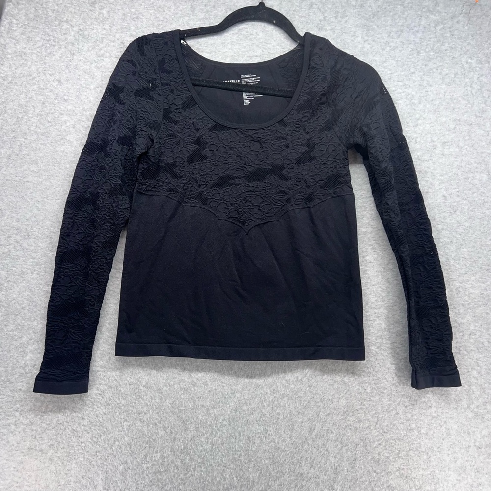 Bagatelle Elegant Black Floral Long Sleeve Top
